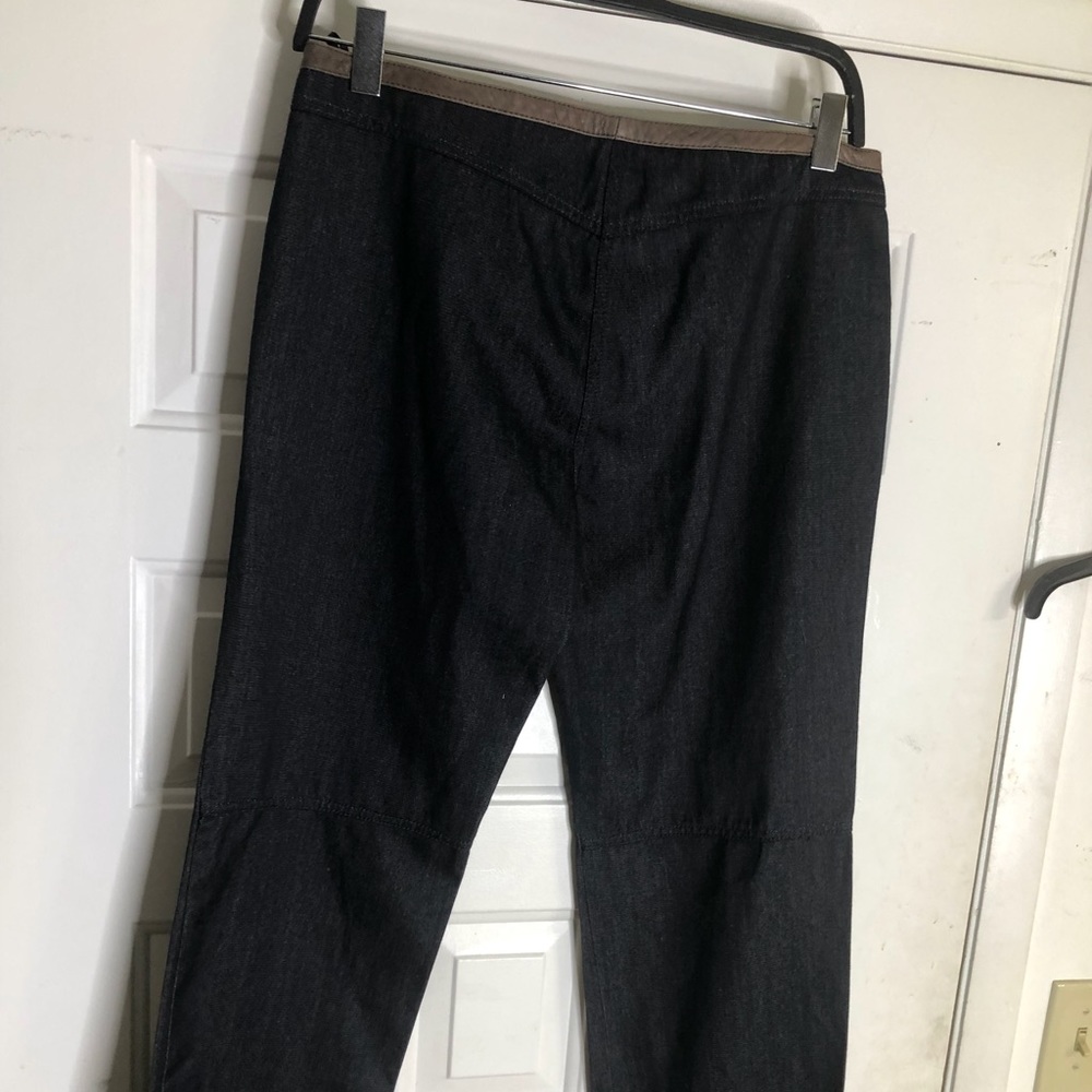 DKNY Women’s Jeans brown leather waist band